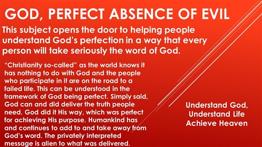 God Perfect Absence of Evil